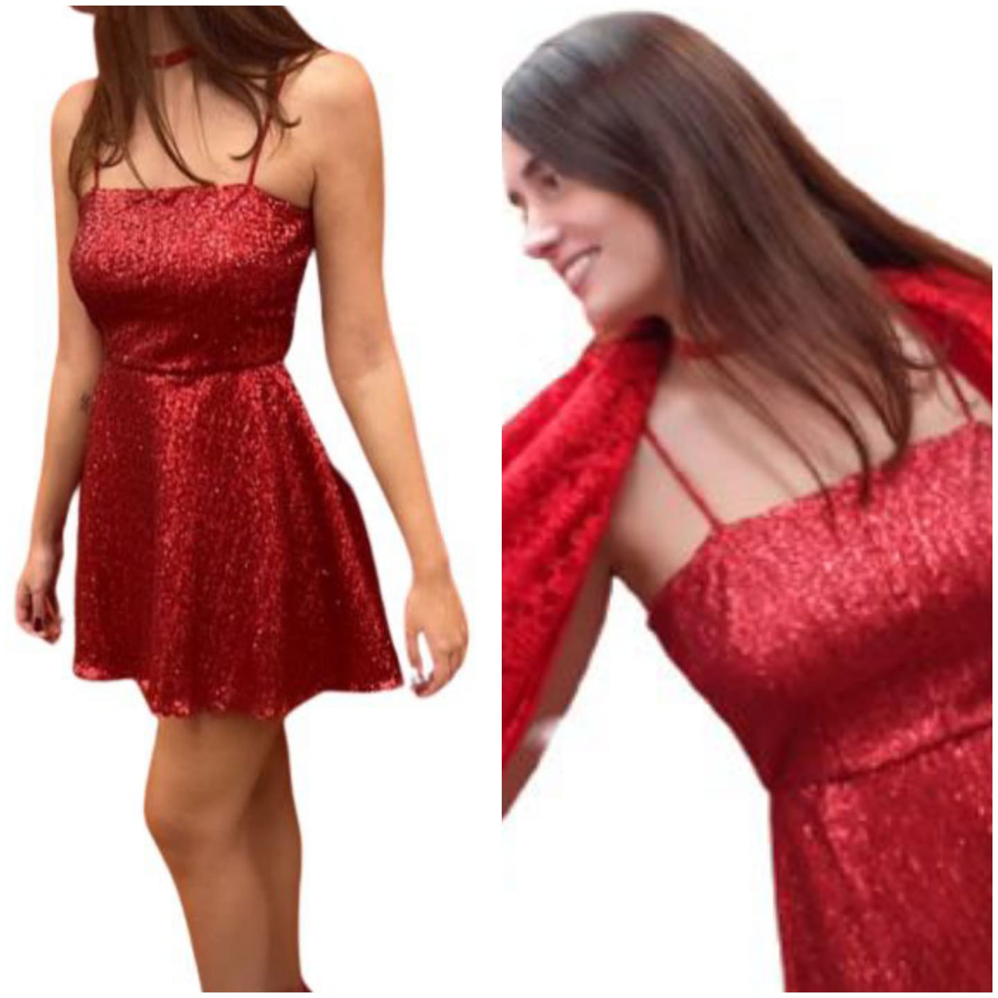 Abito corto in paillettes